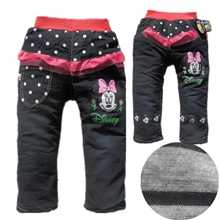 韩版女童牛仔棉裤供应经典图案儿童加厚棉裤小童裤厂家批发