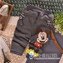 2013年冬季新款童装批发女童米奇羊羔毛加厚长裤
