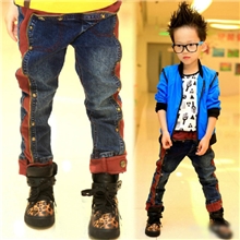 童秋款2013韩版牛仔裤儿童裤子男童长拉链针织长裤童裤批发