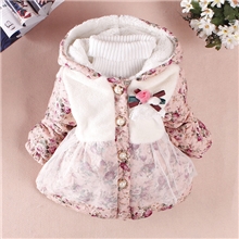 儿童棉衣批发韩版时尚毛绒名族花朵加厚童棉衣女童棉衣外套