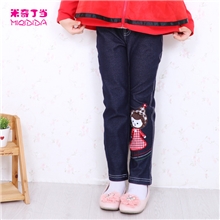 广东品质童装2013秋季女童裤子韩版针织牛仔长裤童裤批发13099