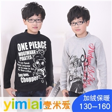 【海贼王】秋款男大童儿童长袖T恤批发摇粒绒T恤童装原单厂家