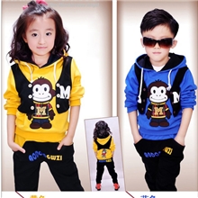 童装秋装长袖棉料运动童套装2013猴子款厂家直批一件代发