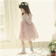 女童长袖连衣裙秋款童装蕾丝公主裙韩国外贸童装批发广东产地