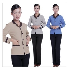 定做秋冬长袖保洁服餐饮物业酒店客房宾馆保洁工作服有现货