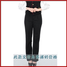 黑色百搭工作裤女裤直筒酒店服务员工作裤黑色女士西裤