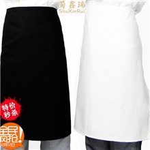 蜀鑫瑞酒店厨房工作服配饰厨师围裙白色黑色高级厨师长围腰