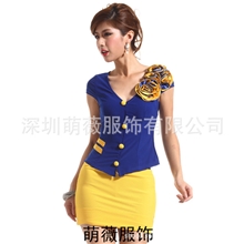 2013新款夏装空姐服制服厂家供应酒店KTV制服性感气质