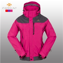 批发女士户外冲锋衣防水防风御寒户外/女款两件套滑雪服OEM加工