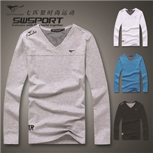 正品代理男装秋装2013新款长袖t恤男士韩版男t恤免费代理纯棉