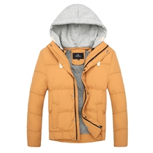 免费代理加厚外套羽绒棉袄潮男可脱卸帽纯色加厚卫衣帽棉衣FX3519