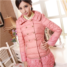 2013品牌女装秋冬新款女式中长款双排扣可脱卸拉链下摆羽绒服批发