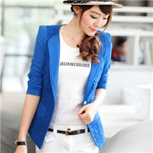 2013韩版品牌女装批发新款蕾丝雪纺修身OL小西装一件代发