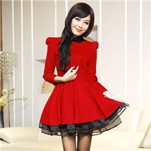 2013秋冬新款广州气质女装长袖修身毛呢连衣裙打底裙批发