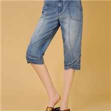 休闲女装婕俪原创休闲牛仔七分裤