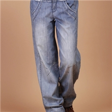 秋冬新款婕俪原创休闲宽松女式牛仔裤直供实体及淘宝货源