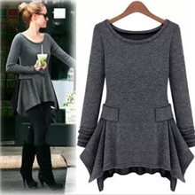 2013秋季新款欧美明星同款大码显瘦纯色长袖针织打底连衣裙