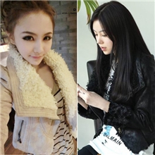 2013热销秋冬新款韩国热卖羊羔绒温暖机车皮衣外套