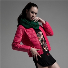 【伙拼】MOFFI新款秋冬PU皮羽绒服修身圆领女式短款外套厂家直销