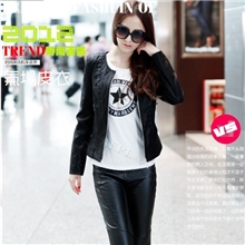 广州皮衣秋季女装修身PU皮机车小皮衣短款外套女士皮衣外套