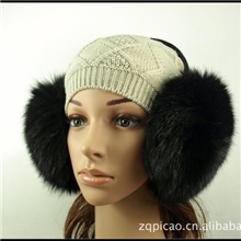 【香达儿】供应狐狸毛保暖耳罩耳套耳暖手套厂家批发