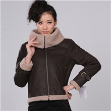 皮毛一体女装女式真皮夹克保暖外套加厚毛真皮真毛宽松型