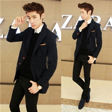 Mq-F052013秋冬品质男装韩版修身时尚单排扣西装领呢大衣小西装