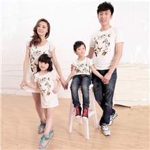 HK3182013夏韩版针织连衣裙T恤母子装全家装情侣装加盟代理