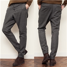 2013秋冬装韩版休闲裤毛呢料哈伦裤子英伦复古男士毛呢长裤批发