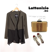 latanizio2013秋新款女装西装欧美大牌中长款小西装外套西服HH816