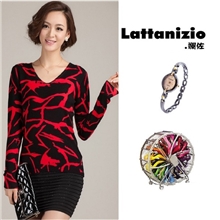 斓佐韩国女装2013秋冬新款女装混线V领打底长袖针织衫F340