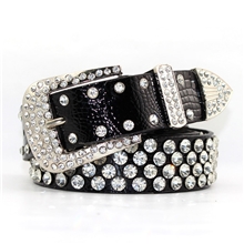供用批发四排镶钻腰带豹纹裤带镶嵌牛皮A钻水钻真皮皮带腰带钻带