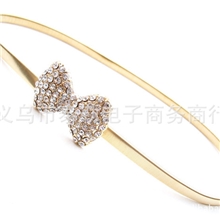 厂家批发蝴蝶结弹簧金属银色韩版百搭金属镶钻女士镶钻细腰链腰带