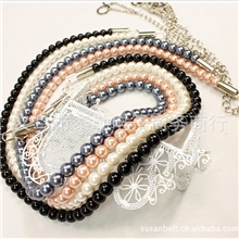 韩版百搭甜美女孩糖果色珍珠腰链女士细腰链女式腰带