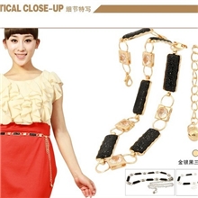 厂家特价批发金属银色金色树脂镶钻韩版金属镶钻女士镶钻细腰链