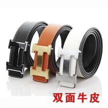 H头皮带男仕真皮腰带双面牛皮淘宝热销情侣腰带批发代发