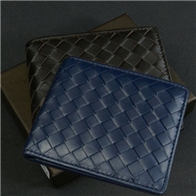 b.BV男士编织钱包小羊皮手工编织钱夹短款皮夹真皮票夹批发代发