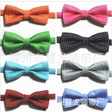 现货：长期供应儿童领结领花提花小点子纯色领结儿童小领带