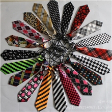 仿真丝印花领带花色儿童领带方便领带学生领带领结家直销