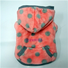 宠物衣服宠物用品批发宠物服装圆点连帽两脚冬装