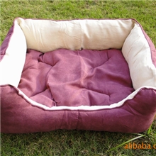 阿宝宠物【外贸库存】出口日本高档麂皮绒猫狗房宠物窝红色