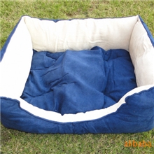 阿宝宠物【外贸库存】出口日本高档麂皮绒猫狗房宠物窝蓝色