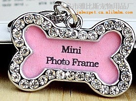 【批量供应】镶钻豪华宠物迷你骨型大头贴吊坠