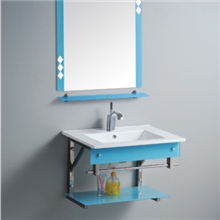 厂家直销-供应80不绣钢支架洗手盆、多色玻璃支架80CM薄边洗手盆