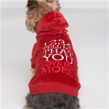 供应外贸宠物服装大红色狗狗衣服秋冬两脚装宠物衣服