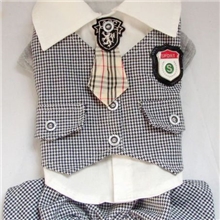 厂家直销，新款宠物衣服，高档英伦王子格子套装，狗狗四角衣