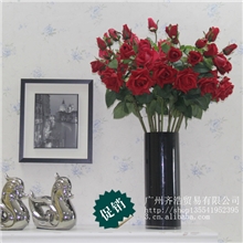 《厂家直销》2013新款供应3头手感保湿玫瑰超仿真人造花特价