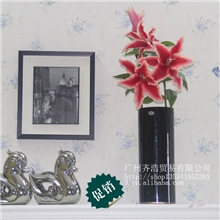 厂家直销2013年新款特价高级仿真3头过胶百合淘宝热卖超爆款