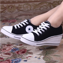 2013秋季新款女鞋外增高坡跟休闲运动鞋女学生帆布鞋高跟单鞋