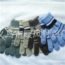 SWZ04暖风可控屏条纹手套苹果手机手套电容屏手套导电手套厂